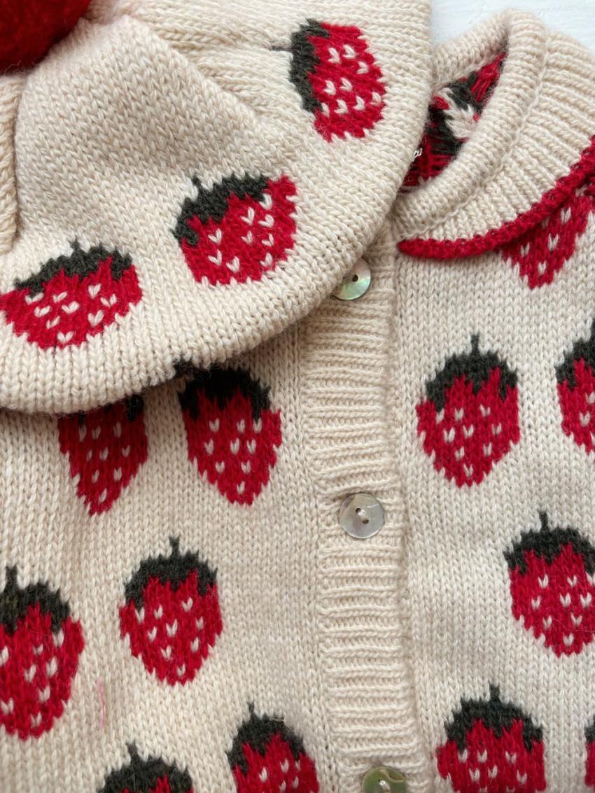 Tops | Kids Konges Sløjd BELOU KNIT COLLAR CARDIGAN Strawberry