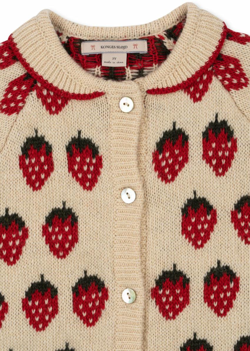Tops | Kids Konges Sløjd BELOU KNIT COLLAR CARDIGAN Strawberry