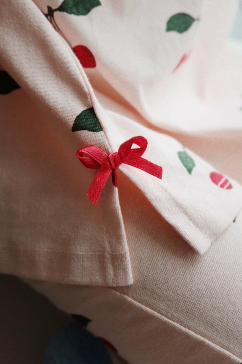 Tops | Kids Konges Sløjd DREY SLIT TEE GOTS Ma Grande Cerise Peony