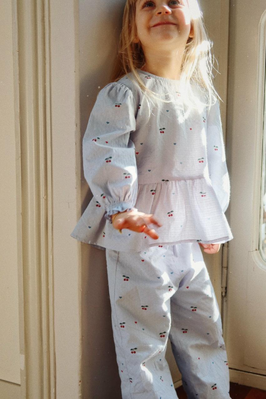 Tops | Kids Konges Sløjd EVIA BLOUSE GOTS Cherry Blue Coeur