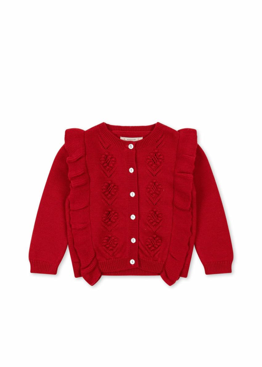 Tops | Kids Konges Sløjd FIOL FRILL CARDIGAN Barbados Cherry