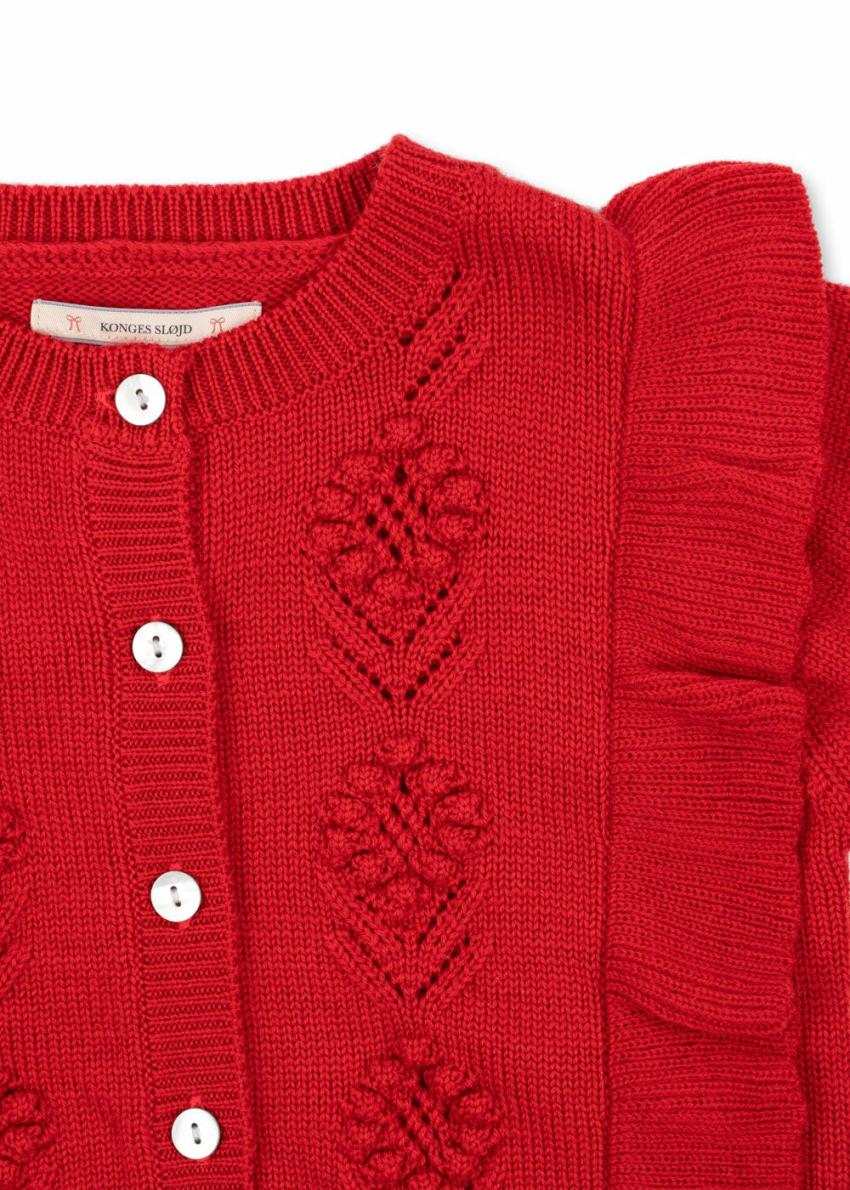 Tops | Kids Konges Sløjd FIOL FRILL CARDIGAN Barbados Cherry