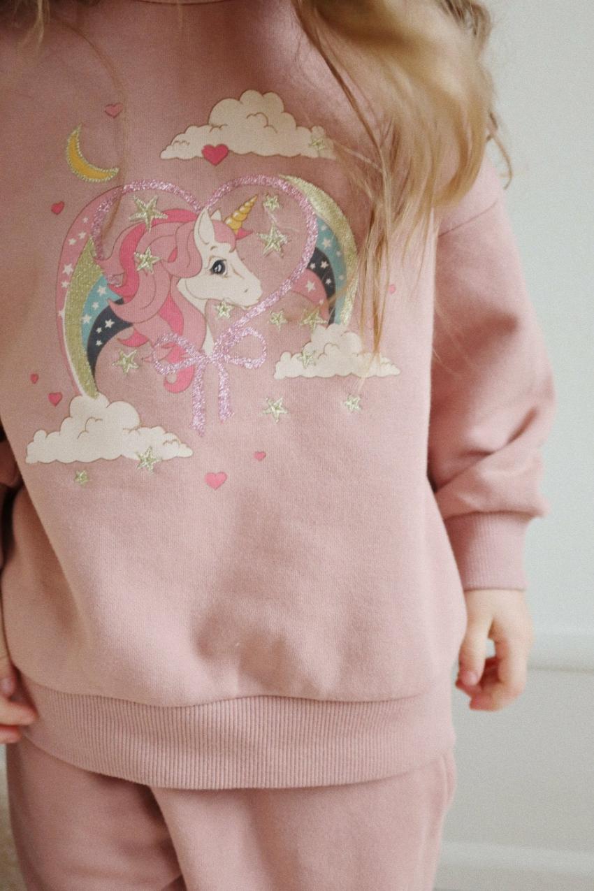 Tops | Kids Konges Sløjd LOU GLITTER SWEAT SHIRT OCS Mahogany Rose