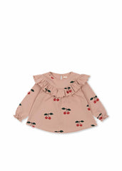 Tops | Kids Konges Sløjd MALLI CHERRY GLITTER BLOUSE GOTS Ma Grande Cerise Glitter Mellow