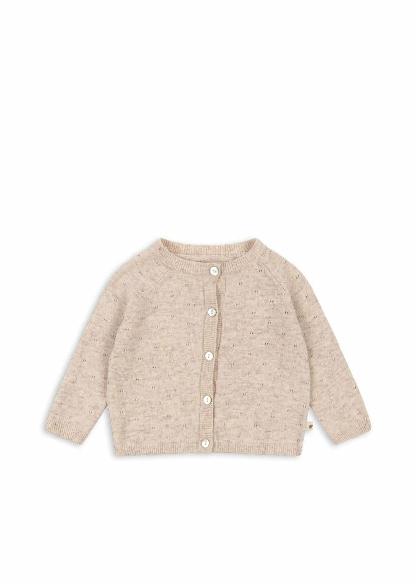 Tops | Kids Konges Sløjd MINO KNIT CARDIGAN Off White Melange Pointelle