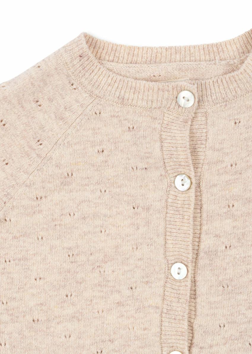 Tops | Kids Konges Sløjd MINO KNIT CARDIGAN Off White Melange Pointelle