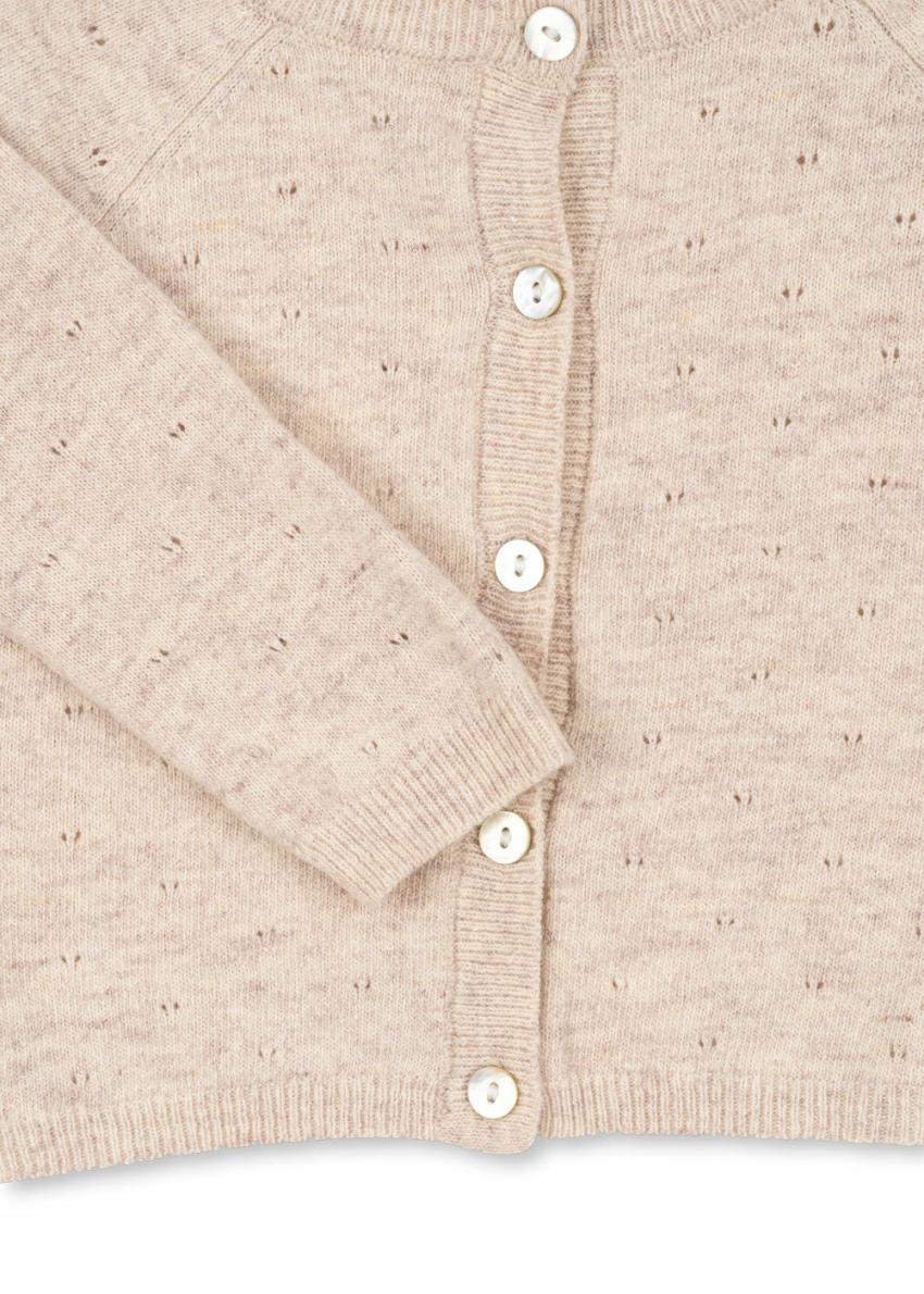 Tops | Kids Konges Sløjd MINO KNIT CARDIGAN Off White Melange Pointelle